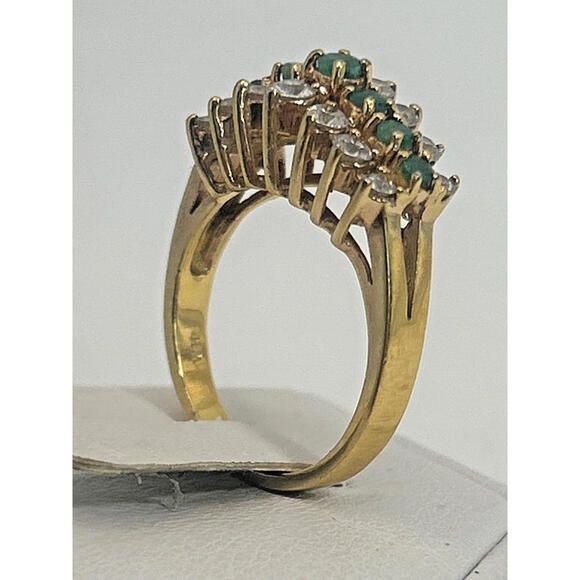 Vintage Sterling Silver Ring Size 7.75 w/ Green Stones - Picture 6 of 6